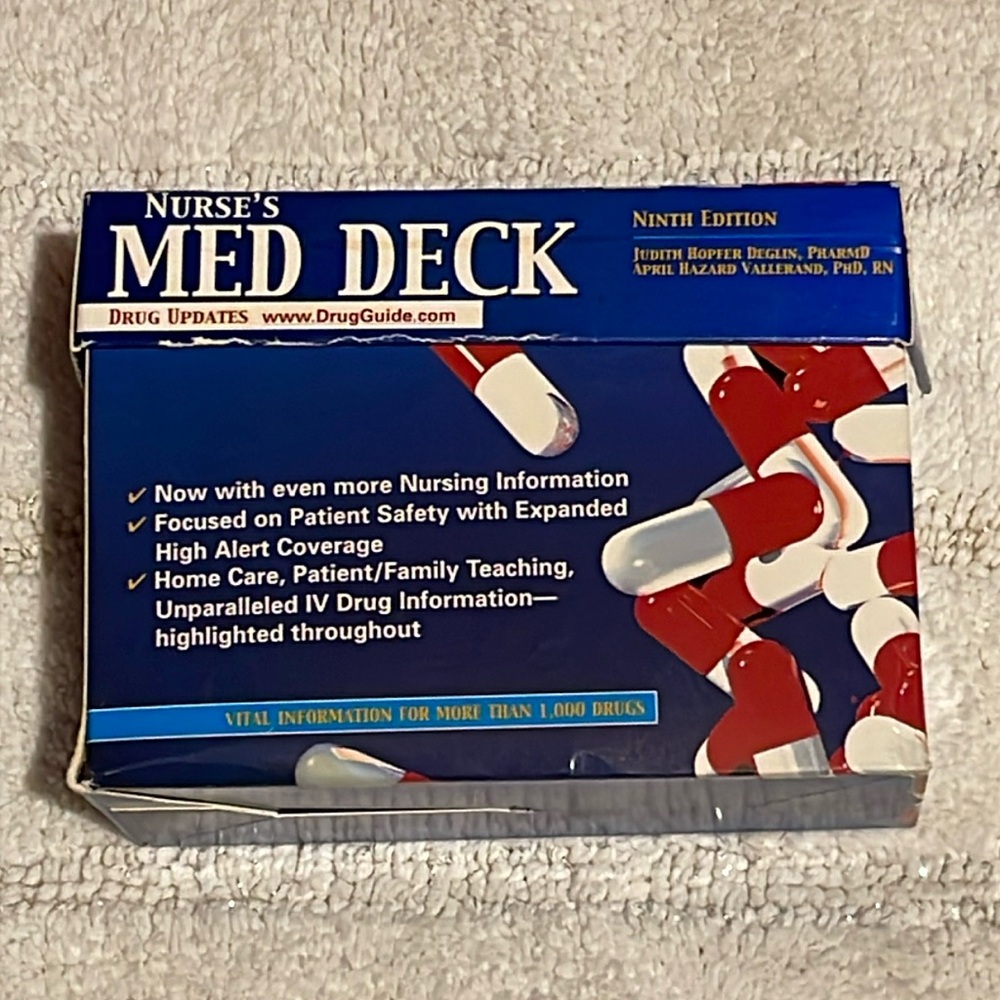 Nurse Med Deck 9th edition medication information cards for students